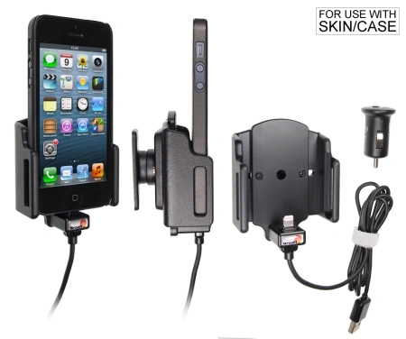 Brodit Aktiv hållare med USB-kabel och cigg-adapter, Apple iPhone 5/5C/5S/SE